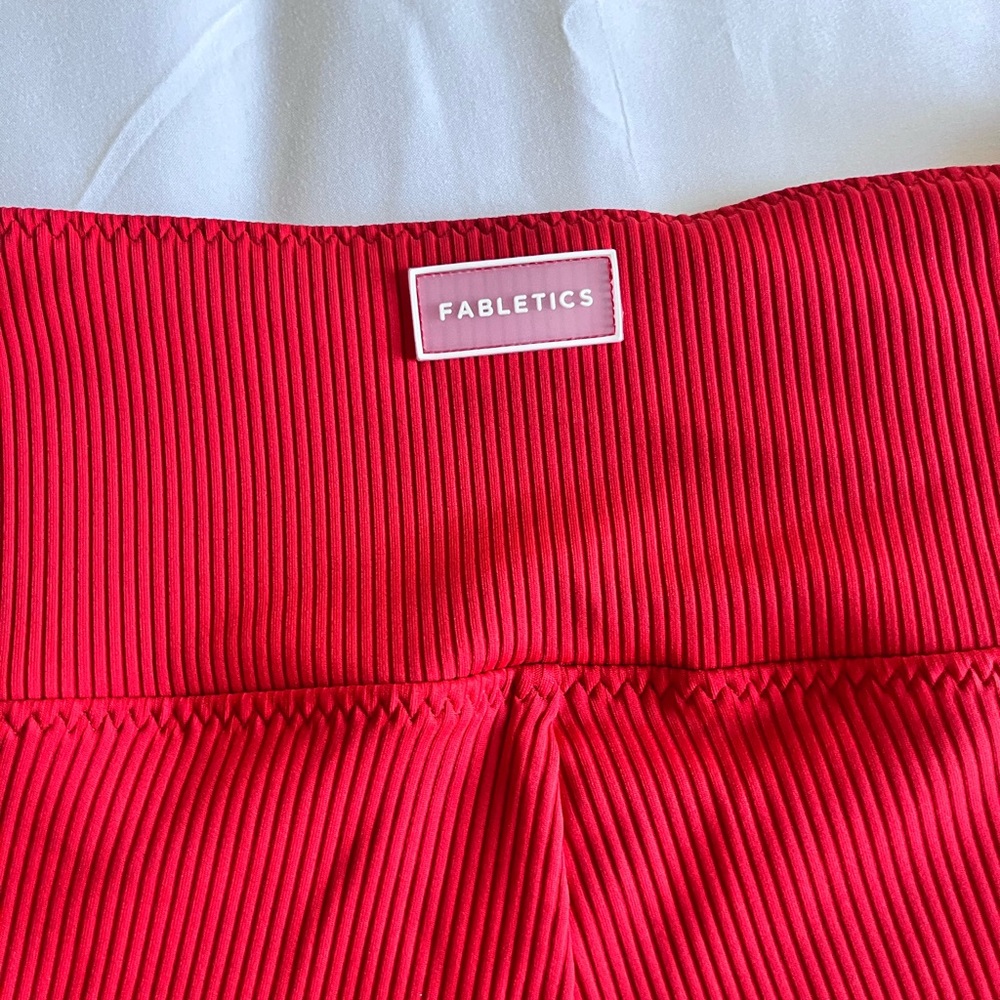 Fabletics Vibrant Red Ribbed Short